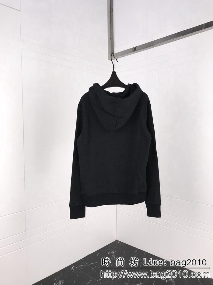 GUCCI古馳 18FW秋冬新款 OS版型 厚毛圈帽衫 做舊雙環G圖案 手工領口破壞 最高版本情侶款 ydi2294
